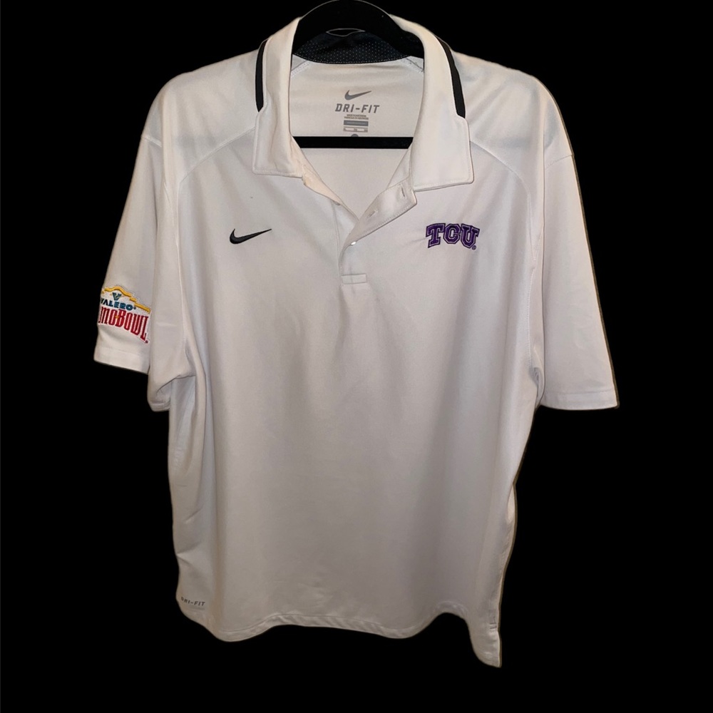 Texas Christian Univeristy TCU Men's Alamo Bowl White Collar Polo Nike